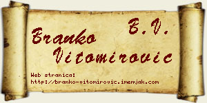 Branko Vitomirović vizit kartica